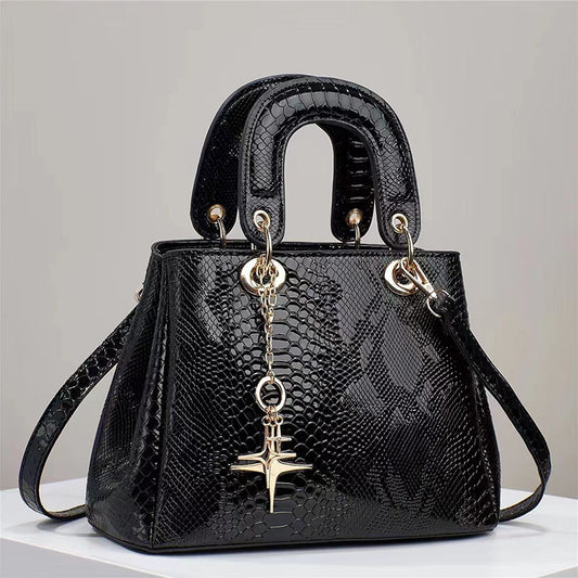 Women Bag Crocodile Embossed Leather Tote Shoulder Bag xin2a