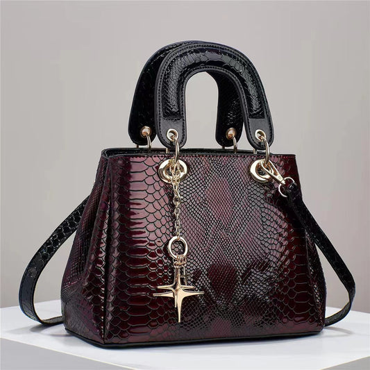 Women Bag Crocodile Embossed Leather Tote Shoulder Bag xin2b